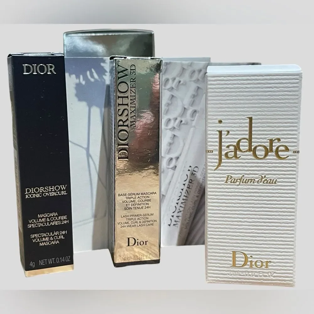 Dior Lip Addict Lip Glow & Rouge Dior Gift Set J’Adore Pouch NIB 111 Forever